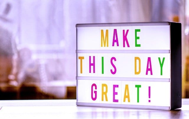 make this day great in text Writers block
